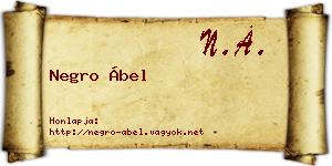 Negro Ábel névjegykártya
